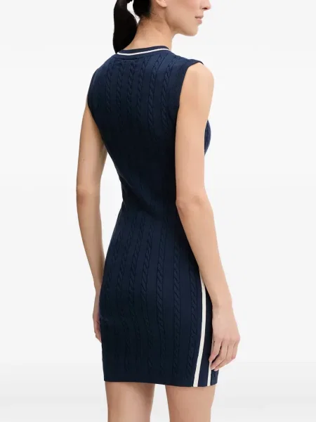 Αμάνικη πλεκτή μίνι φόρεμα Guess μπλε