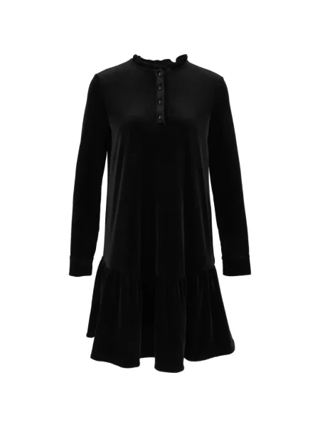 Rochie mini Emporio Armani de catifea cu volane negru