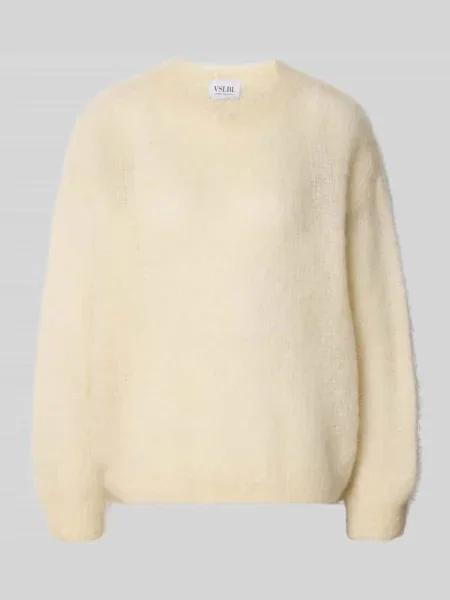 Sweter z dzianiny o kroju relaxed fit z mieszanki moheru model ‘CAMILLE’ Villa Sophie beżowy
