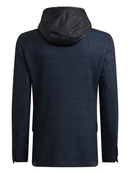 Geacă Etro cu model herringbone albastru