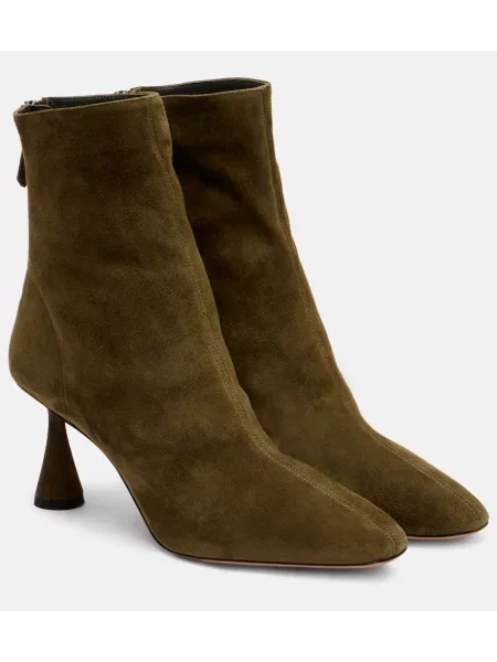 Čevlji do gležnjev Aquazzura iz semiša zelena