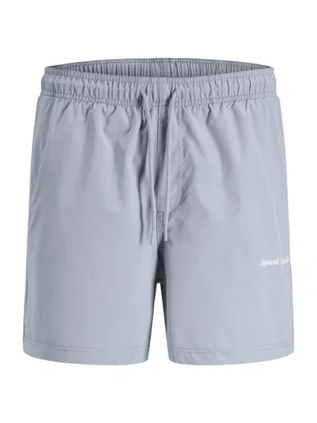 JACK & JONES Kratke kopalne hlače JPSTMAUI siva bela