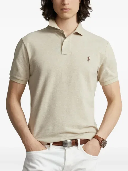 Πλεκτή μακρύς φόρεμα σε στυλ πουκάμισου Polo Ralph Lauren με halter λαιμόκοψη λευκό