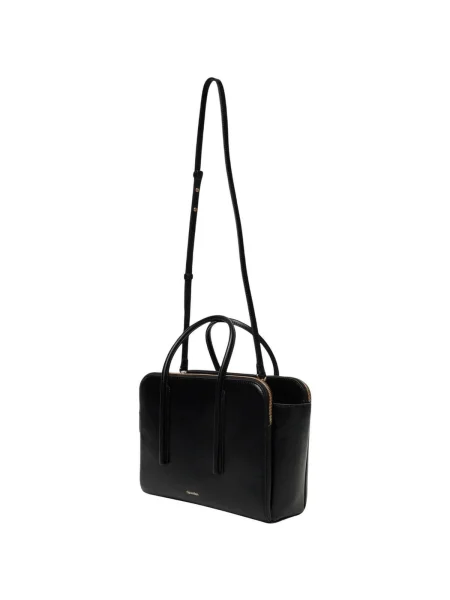 Calvin Klein Kabelka Carryall Mini Leather Tote Bag čierna