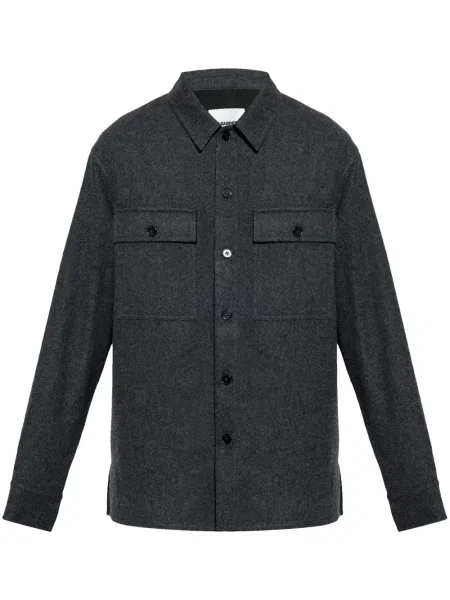 Cămașă Jil Sander de lână gri