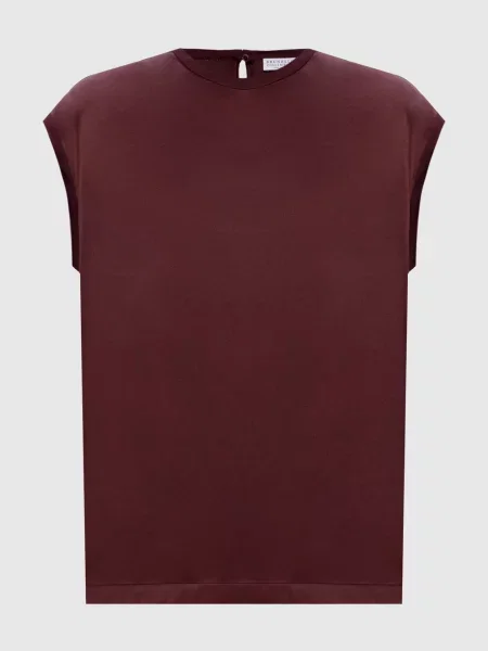 Бордовий топ із шовку Brunello Cucinelli