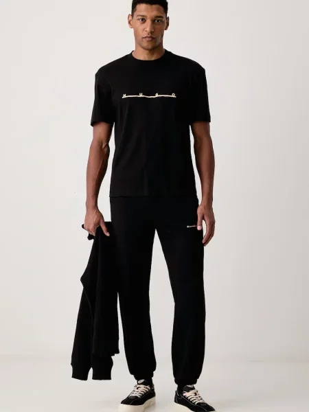 HUGO Tricou Datrik | Relaxed fit negru