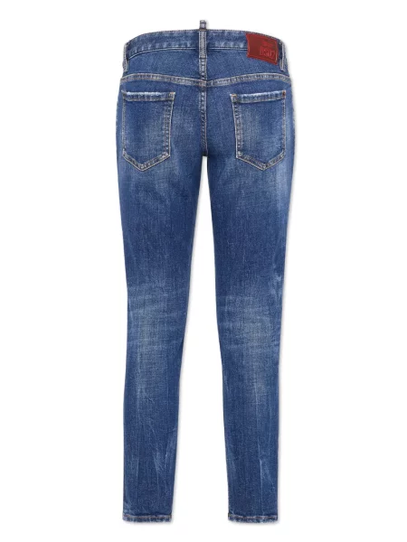 Liesas skinny fit džinsai Dsquared2 apkarpytas mėlyna