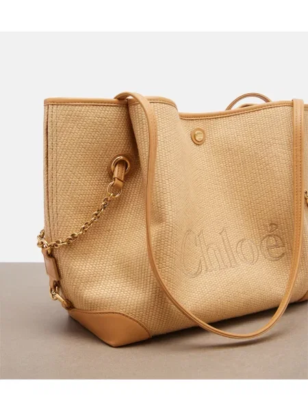 Geantă shopper Chloé din piele bej