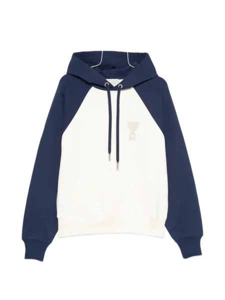 Hanorac cu glugă Ami Paris cu glugă cu motiv cu inimi cu autograf alb