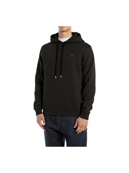 Bluza z kapturem Replay czarna