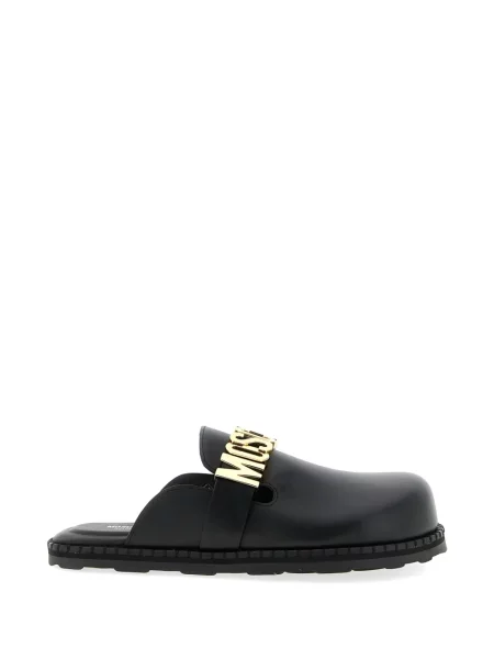 Papuci tip mules Moschino din piele negru