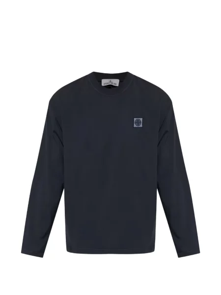 Lung tricou Stone Island cu strasuri albastru