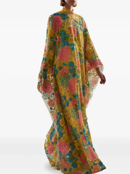 Rochie Taller Marmo cu model floral de costum galben
