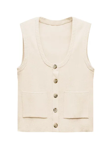 Imily Bela Vestă tricotată crem