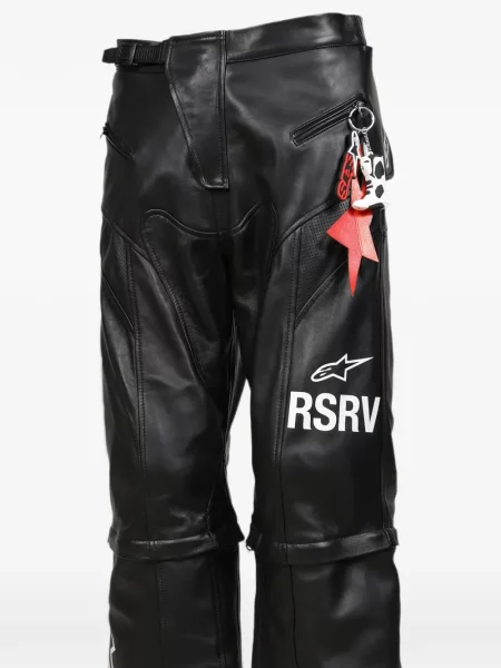 Pantaloni Alpinestars din piele cu imagine negru