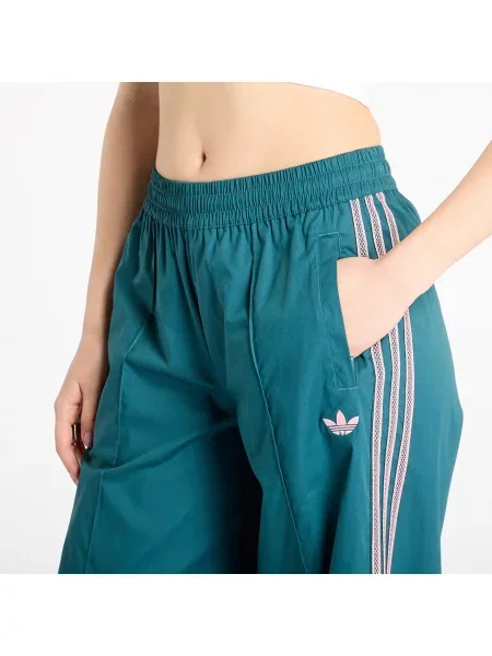 Панталон adidas Originals Wideleg Pant тюркоазено с широка каройка с висока талия зелено