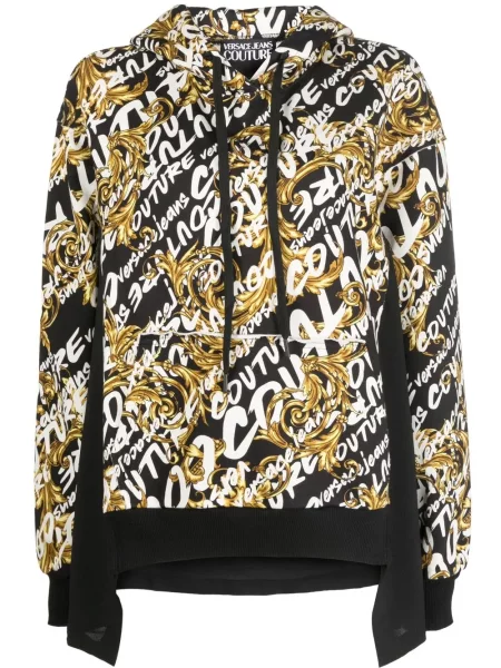 Hanorac cu glugă Versace Jeans Couture cu imagine negru