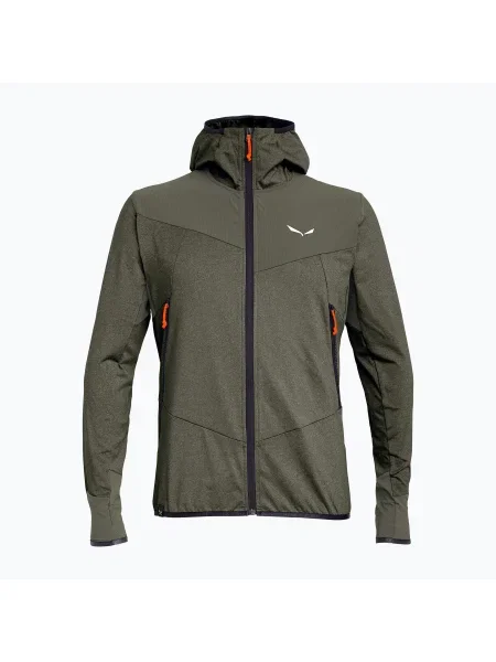 Меланжевая спортивная кофта Salewa зеленая