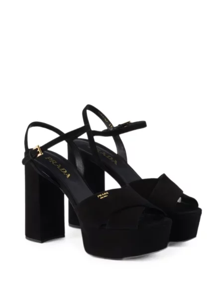 Sandale Prada din piele de căprioară cu platformă negru