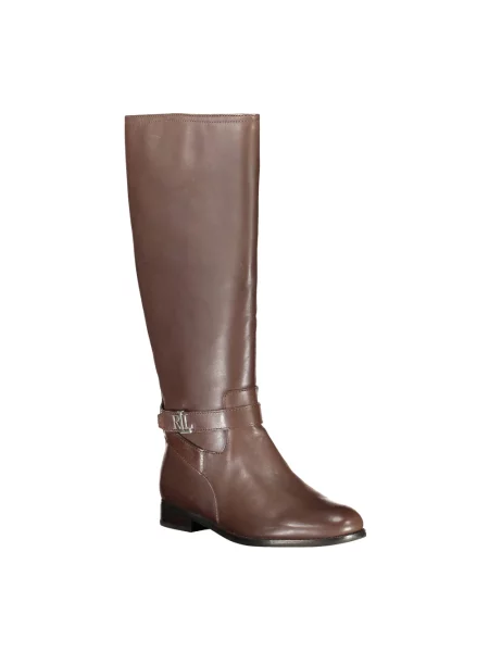 Botki Ralph Lauren skórzane brązowe