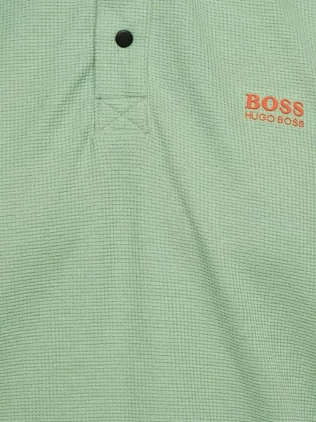 Tricou polo Boss din jerseu verde