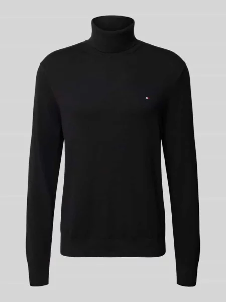 Golf o kroju regular fit z mieszanki bawełny i kaszmiru Tommy Hilfiger czarny