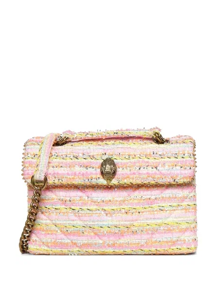 Geantă Kurt Geiger London din tweed roz