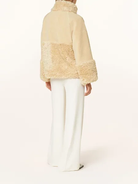 Darling Harbour Kurtka Pluszowa Ze Sztucznym Futrem beige beżowa