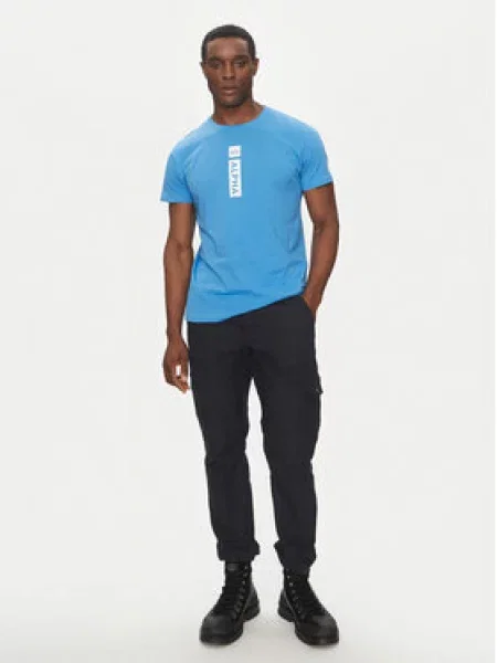 Tričko Alpha Industries s potiskem modré