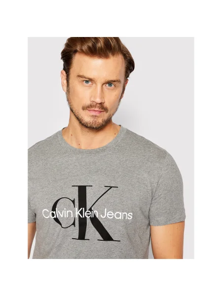 Calvin Klein Jeans Póló Slim Fit szürke