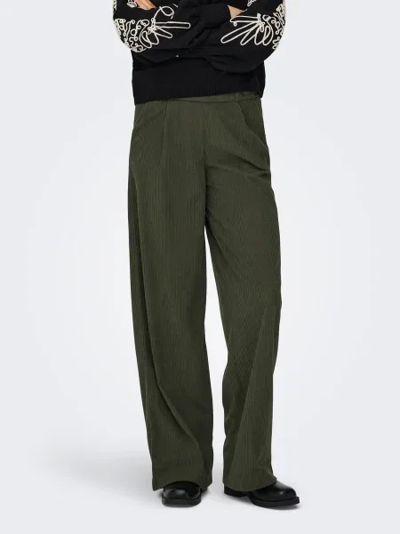 JDY Pantaloni cutați JDYGEGGO pin verde