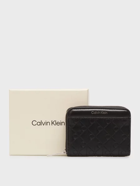 Кожаный кошелек Calvin Klein черный