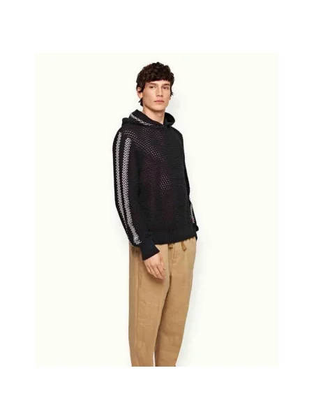 Bluza Orlebar Brown w paski z paskiem czarna