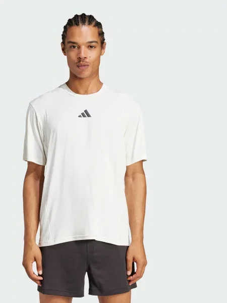 Футболка спортивна adidas комбінований верх білий