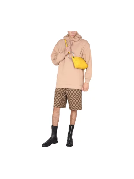 Bluza z kapturem Dries Van Noten z kapturem ze sznurkiem beżowa