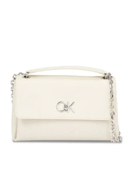 Calvin Klein Geantă Re-Lock Conv Shoulder Bag_Jcq Écru