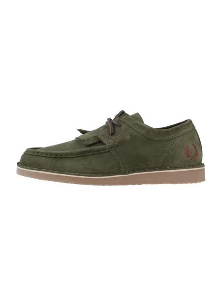 Pantofi Fred Perry din piele de căprioară verde