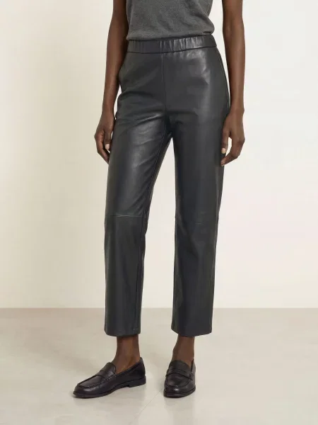 Mm By Max Mara Kalhoty Lode V Koženém Vzhledu černá