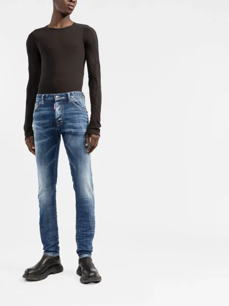 Skinny jeansy skinny Dsquared2 niebieskie