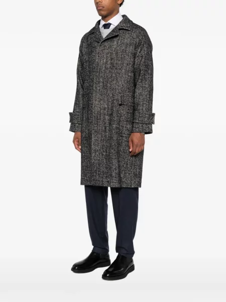 Palton Tagliatore cu model herringbone albastru