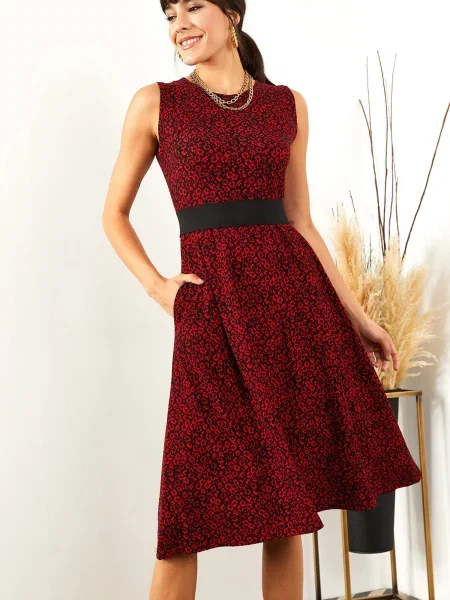 Olalook Rochie roșu negru