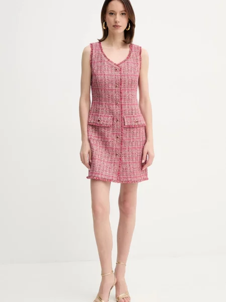 Marciano Guess sukienka CLAUDIA mini prosta różowy