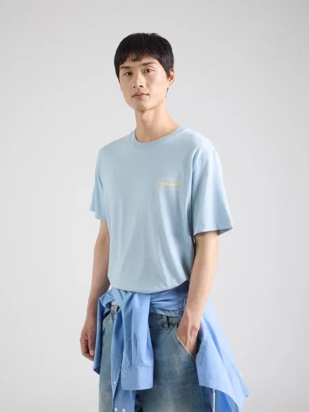 JACK & JONES Tričko svetlomodrá / zelená / svetloružová biela