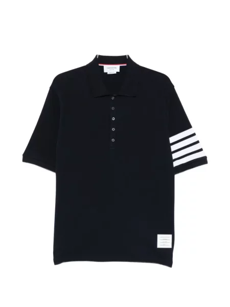 Tricou polo Thom Browne cu dungi albastru