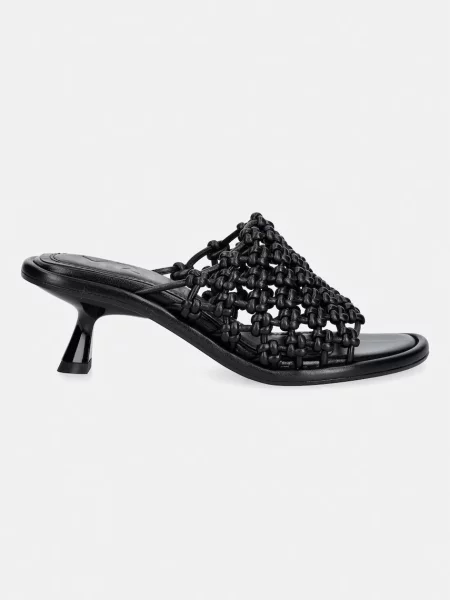 Кожаные шлепанцы Souliers Martinez на высоком каблуке