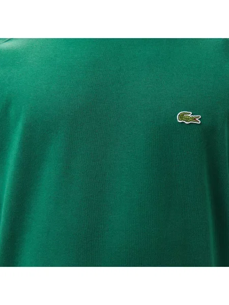 Lacoste T-Shirt Z Okrągłym Dekoltem Z Nadrukiem Oversize Ciemnozielony zielony