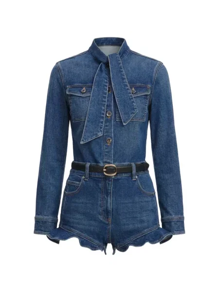 Salopetă Self-portrait cu funde albastru