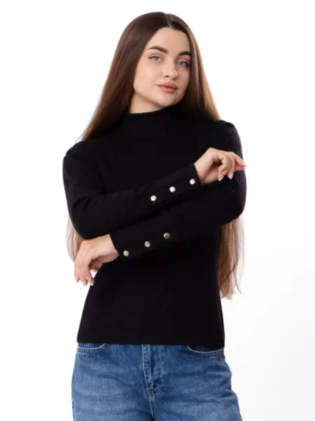 Водолазка Носи своє вовна/поліестер чорний