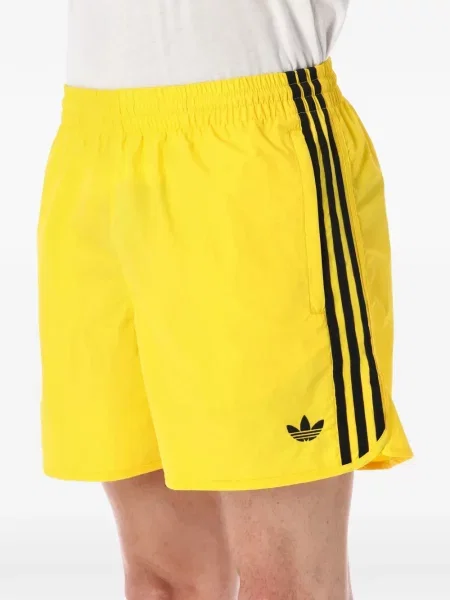 Pantaloni scurți Adidas alergare cu broderie alb
